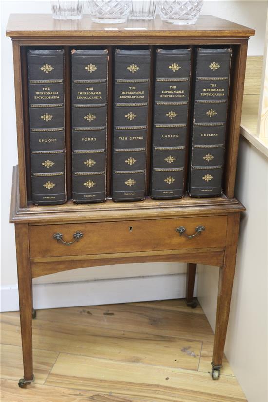 An Impregnable Encyclopedia plated canteen of cutlery H.101cm, W.61.5cm, D.41cm